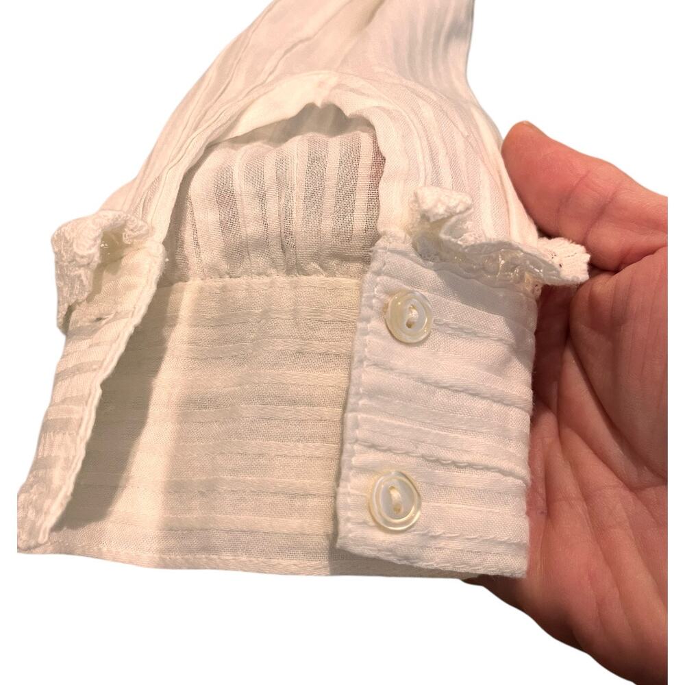 Vintage 1970s Laura Ashley White Womens Dress Edwardian Prairie Ruffled Size 14 - Picture 9 of 14